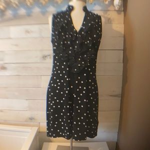 Black polka dot mini dress